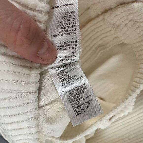 Amuse Society Winter White Wide Corduroy Back Pocket Ankle Flare Pants 27 - Picture 10 of 14